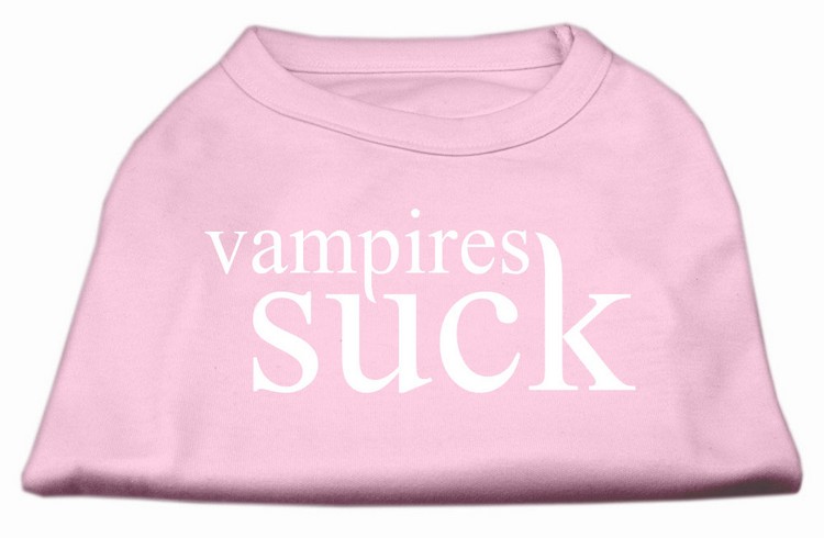 Vampires Suck Screen Print Shirt Light Pink XS